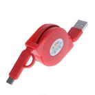 1m 2A Two in One Retractable Micro USB to Type-C Data Sync Charging Cable, For  Galaxy, Huawei, Xiaomi, LG, HTC and Other Smart Phones, Rechargeable Devices(Red) - 1