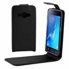 For Galaxy J1 (2016) / J120 Plain Texture Vertical Flip Leather Case Waist Bag with Magnetic Buckle(Black) - 1