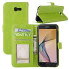 For Galaxy J7 (2017) (US Version) Crazy Horse Texture Horizontal Flip Leather Case with Holder & Card Slots & Wallet & Photo Frame (Green) - 1