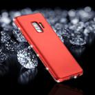 For Galaxy S9 Crystal Decor Sides Frosted Soft TPU Protective Back Case (Red) - 1
