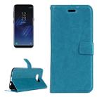 For Galaxy S8 Retro Crazy Horse Texture Horizontal Flip Leather Case with Holder & Card Slots & Wallet & Photo Frame(Blue) - 1