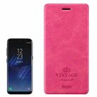 MOFI VINTAGE for Galaxy S8 + / G955 Crazy Horse Texture Horizontal Flip Leather Case with Card Slot & Holder(Magenta) - 1