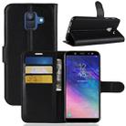 Litchi Texture Horizontal Flip Leather Case for Galaxy A6 (2018), with Wallet & Holder & Card Slots (Black) - 1