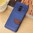 Leaf Style Magnetic Leather Case for Galaxy A8 (2018), with Holder & Card Slots & Wallet & Photo Frame (Dark Blue) - 1