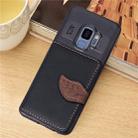 Leaf Style Magnetic Leather Case for Galaxy S9, with Holder & Card Slots & Wallet & Photo Frame(Black) - 1