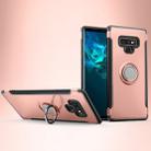 Magnetic Armor Protective Case for Galaxy Note 9, with 360 Degree Rotation Ring Holder(Rose Gold) - 1