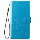 Lucky Clover Pressed Flowers Pattern Leather Case for Galaxy J8 (2018) , with Holder & Card Slots & Wallet & Hand Strap (Blue) - 2