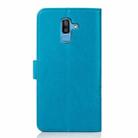 Lucky Clover Pressed Flowers Pattern Leather Case for Galaxy J8 (2018) , with Holder & Card Slots & Wallet & Hand Strap (Blue) - 3