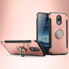 Magnetic 360 Degree Rotation Ring Armor Protective Case for Galaxy C8 / J7 Plus(Rose Gold) - 1