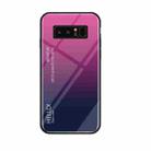 Gradient Color Glass Case for Galaxy Note 8 (Magenta) - 1