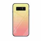 Gradient Color Glass Case for Galaxy Note 8 (Yellow) - 1