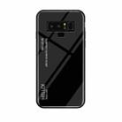 Gradient Color Glass Case for Galaxy Note9(Black) - 1