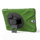 For Galaxy Tab S3 9.7 inch T820 360 Degree Rotation PC + Silicone Protective Case with Holder & Hand-strap(Army Green) - 4