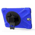 For Galaxy Tab S3 9.7 inch T820 360 Degree Rotation PC + Silicone Protective Case with Holder & Hand-strap (Dark Blue) - 4