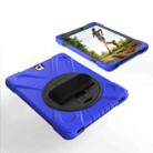 For Galaxy Tab S3 9.7 inch T820 360 Degree Rotation PC + Silicone Protective Case with Holder & Hand-strap (Dark Blue) - 5