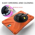 For Galaxy Tab S3 9.7 inch T820 360 Degree Rotation PC + Silicone Protective Case with Holder & Hand-strap (Orange) - 7