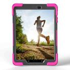For Galaxy Tab S3 9.7 inch T820 360 Degree Rotation PC + Silicone Protective Case with Holder & Hand-strap (Magenta) - 3