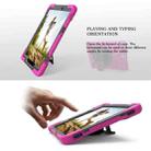 For Galaxy Tab S3 9.7 inch T820 360 Degree Rotation PC + Silicone Protective Case with Holder & Hand-strap (Magenta) - 6