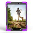 For Galaxy Tab S3 9.7 inch T820 360 Degree Rotation PC + Silicone Protective Case with Holder & Hand-strap (Purple) - 3
