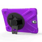 For Galaxy Tab S3 9.7 inch T820 360 Degree Rotation PC + Silicone Protective Case with Holder & Hand-strap (Purple) - 4