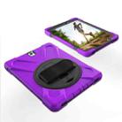 For Galaxy Tab S3 9.7 inch T820 360 Degree Rotation PC + Silicone Protective Case with Holder & Hand-strap (Purple) - 5