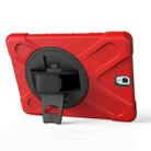 For Galaxy Tab S3 9.7 inch T820 360 Degree Rotation PC + Silicone Protective Case with Holder & Hand-strap (Red) - 4