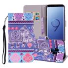 Elephant Pattern Colored Drawing Horizontal Flip Leather Case for Galaxy S9, with Holder & Card Slots & Wallet & Lanyard - 1