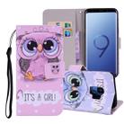 Cute Owl Pattern Colored Drawing Horizontal Flip Leather Case for Galaxy S9, with Holder & Card Slots & Wallet & Lanyard - 1