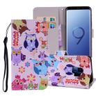Colored Owl Pattern Colored Drawing Horizontal Flip Leather Case for Galaxy S9, with Holder & Card Slots & Wallet & Lanyard - 1