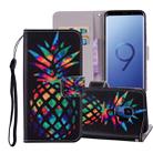 Colored Pineapple Pattern Colored Drawing Horizontal Flip Leather Case for Galaxy S9, with Holder & Card Slots & Wallet & Lanyard - 1