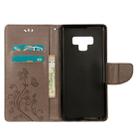 Embossed Butterfly Pattern Horizontal Flip Leather Case with Card Slot & Holder & Wallet & Lanyard For Galaxy Note9(Grey) - 4