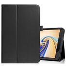 Litchi Texture Horizontal Flip Leather Case for Samsung Galaxy Tab S4 10.5 T830 / T835, with Holder (Black) - 1