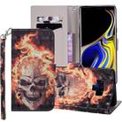 Fire Skull Pattern Colored Drawing Horizontal Flip Leather Case for Galaxy Note9, with Holder & Card Slots & Wallet & Lanyard - 1
