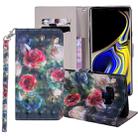 Rose Flower Pattern Colored Drawing Horizontal Flip Leather Case for Galaxy Note9, with Holder & Card Slots & Wallet & Lanyard - 1