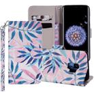 Green Leaves Pattern Colored Drawing Horizontal Flip Leather Case for Galaxy S9, with Holder & Card Slots & Wallet & Lanyard - 1