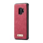 CaseMe for Galaxy S9 Crazy Horse Texcture Detachable Horizontal Flip Leather Case with Card Slot & Holder & Zipper Wallet & Photo Frame(Red) - 4