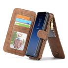 CaseMe for Galaxy S9 Crazy Horse Texcture Detachable Horizontal Flip Leather Case with Card Slot & Holder & Zipper Wallet & Photo Frame(Brown) - 1