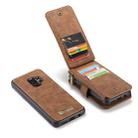 CaseMe for Galaxy S9 Crazy Horse Texcture Detachable Horizontal Flip Leather Case with Card Slot & Holder & Zipper Wallet & Photo Frame(Brown) - 6