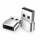 2 PCS USB-C / Type-C Female to USB 2.0 Male Adapter, Support Charging & Transmission(Silver) - 1