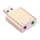 Aluminum Shell 3.5mm Jack External USB Sound Card HIFI Magic Voice 7.1 Channel Adapter Free Drive for Computer, Desktop, Speakers, Headset, Microphone(Gold) - 1