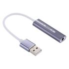 Aluminum Shell 3.5mm Jack External USB Sound Card HIFI Magic Voice 7.1 Channel Adapter Free Drive for Computer, Desktop, Speakers, Headset (Grey) - 1