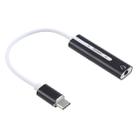 Aluminum Shell 3.5mm Jack External USB-C / Type-C Sound Card HIFI Magic Voice 7.1 Channel Converter Adapter Free Drive(Black) - 1