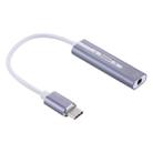 Aluminum Shell 3.5mm Jack External USB-C / Type-C Sound Card HIFI Magic Voice 7.1 Channel Converter Adapter Free Drive(Grey) - 1