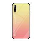 Gradient Color Glass Case for Galaxy A7 (2018) (Yellow) - 1