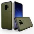 For Galaxy S9 TPU + PC Dropproof Protective Back Cover Case with Card Slot(Army Green) - 1