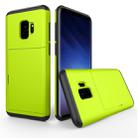 For Galaxy S9 TPU + PC Dropproof Protective Back Cover Case with Card Slot(Green) - 1