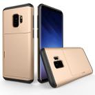 For Galaxy S9 TPU + PC Dropproof Protective Back Cover Case with Card Slot(Gold) - 1