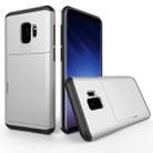 For Galaxy S9 TPU + PC Dropproof Protective Back Cover Case with Card Slot(Silver) - 1