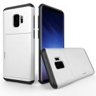 For Galaxy S9 TPU + PC Dropproof Protective Back Cover Case with Card Slot(White) - 1