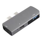 Double USB-C / Type-C to PD Port + USB 3.0 + HDMI Multifunctional Extension HUB Adapter - 1